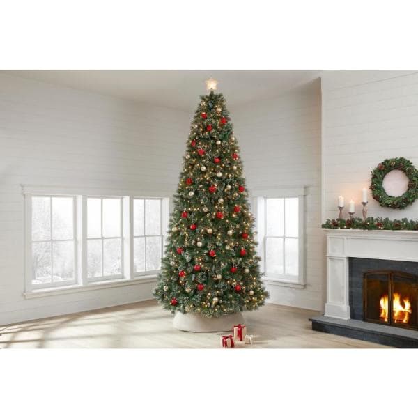 12 ft Sparkling Amelia Pine Pre-Lit Artificial Christmas Tree with 1300 Warm White Micro Fairy Lights