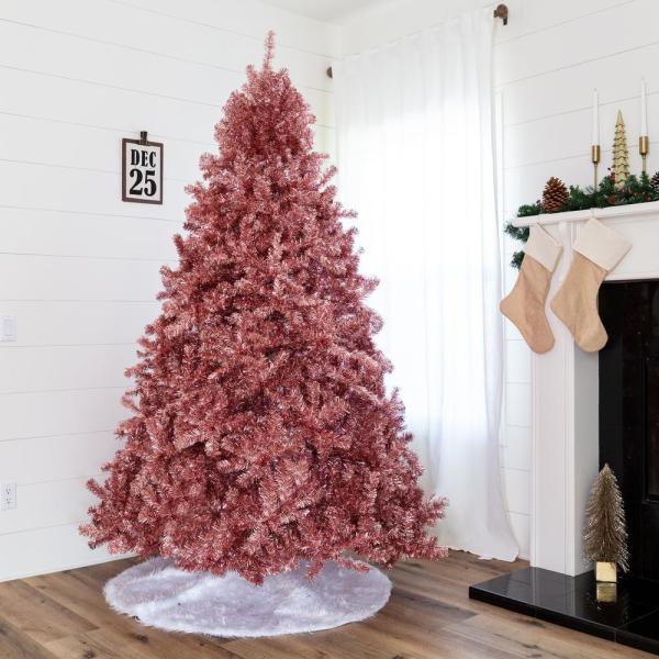 6 ft. Pink Unlit Tinsel Artificial Christmas Tree