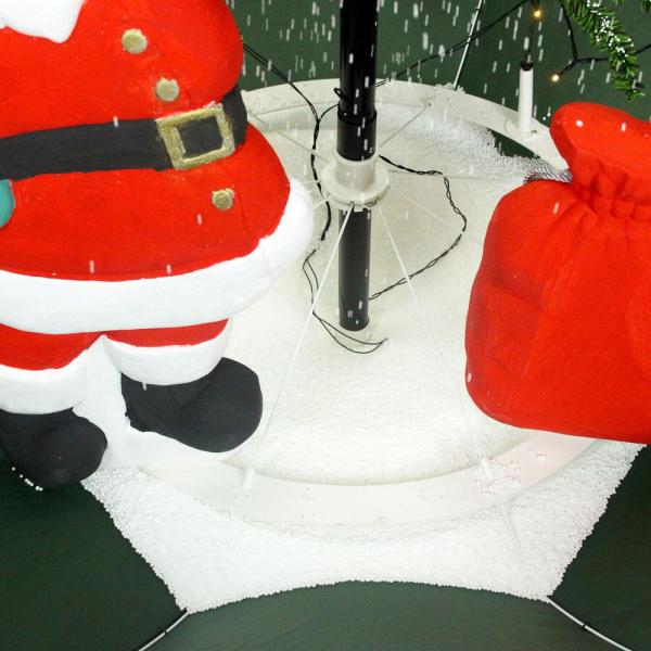 47 in. Christmas Red Santa with Green Umbrella Base and Music