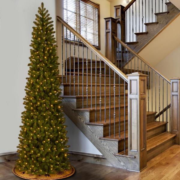 12 ft. Downswept Douglas Pencil Slim Fir Tree with Clear Lights