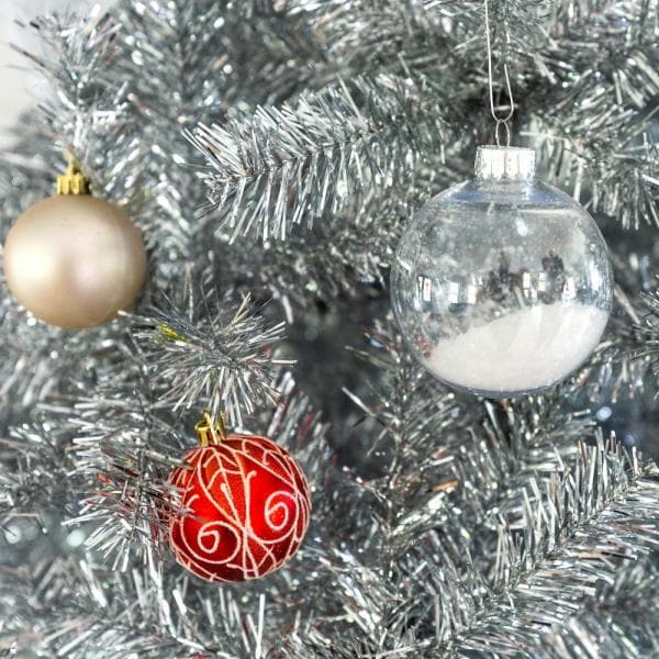 7.5 ft. Silver Unlit Tinsel Artificial Christmas Tree
