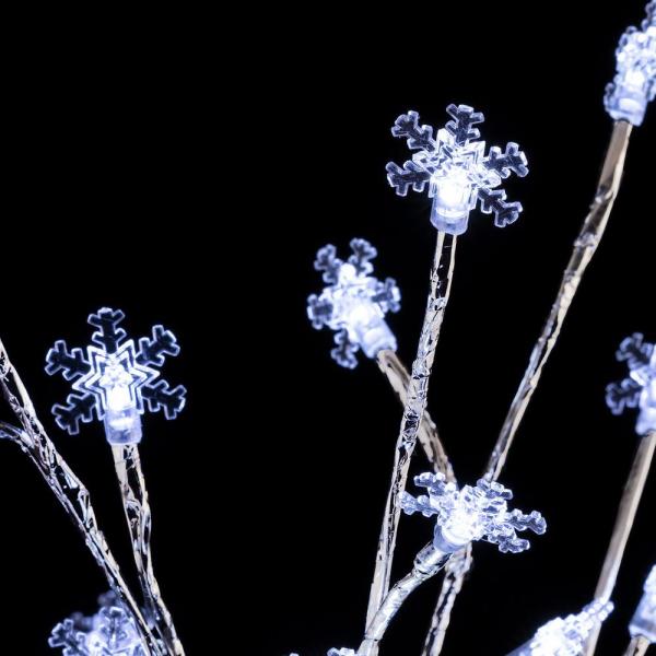 58 in. Tall Frosty Christmas Snowflake Tree with Cool White LED Lights