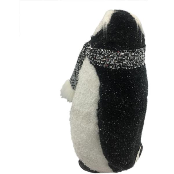 24 in. Christmas Furry Penguin Family with Glitter Scarves