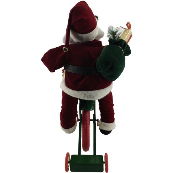 36 in. Christmas Dancing Santa Claus with Teddy Bear and Stuffed Stocking