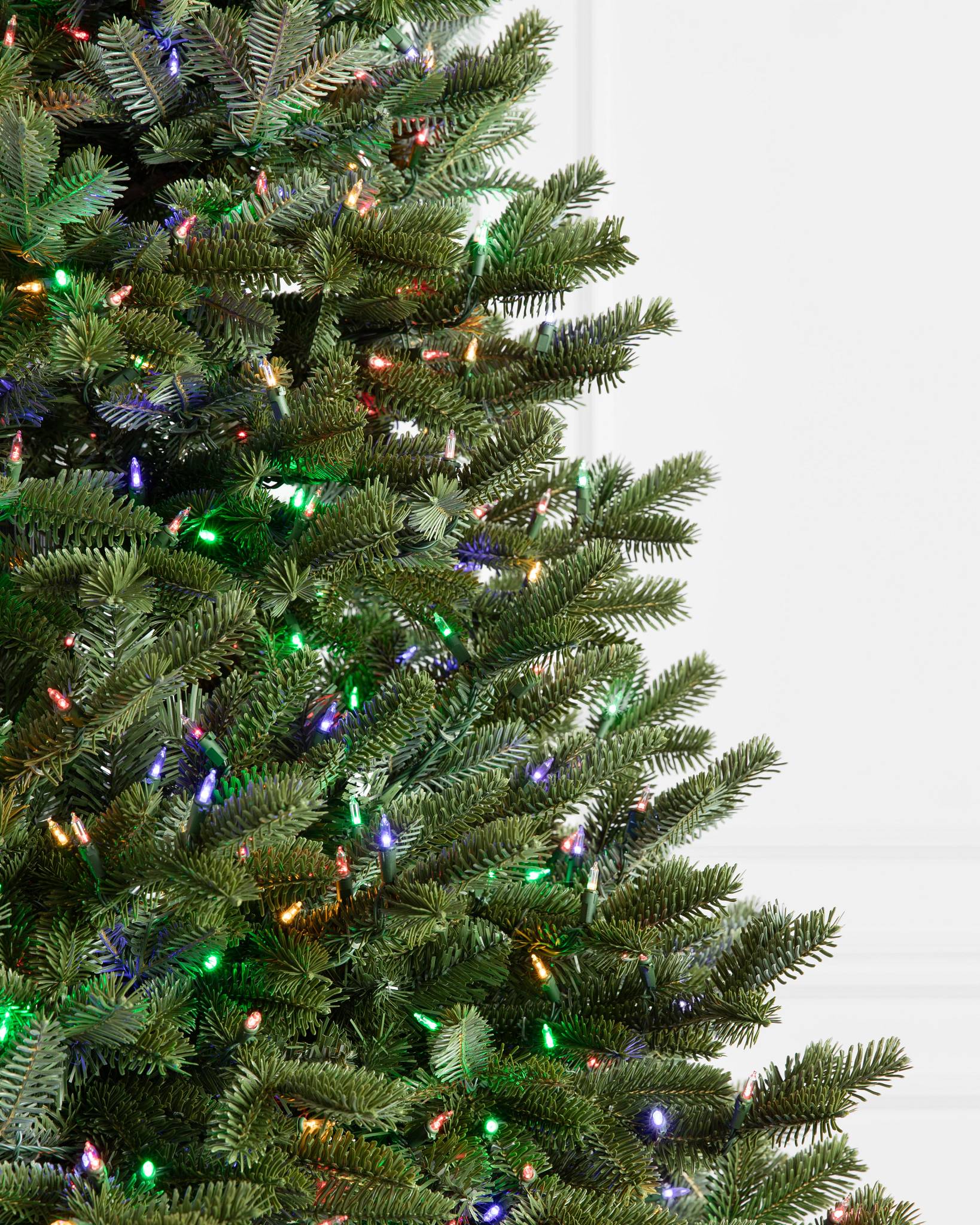 7-1/2 ft. Natural Fraser Medium Fir Hinged Artificial Christmas Tree with 1000 Multicolor Lights