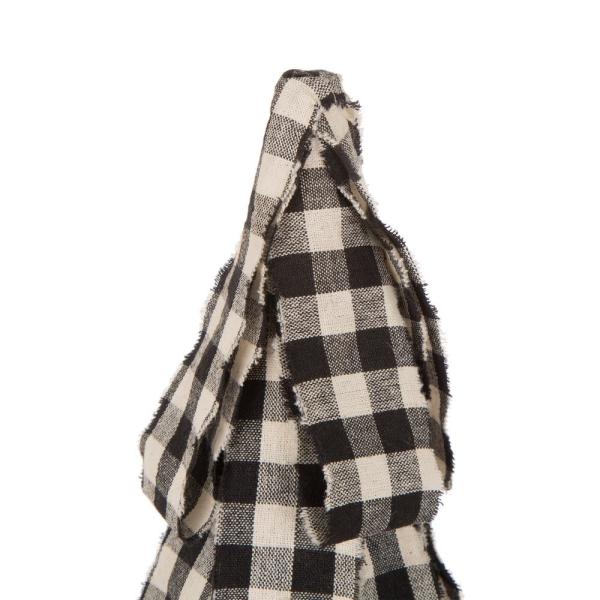 16.93 in. H Black and White Plaid Fabric Table Tree