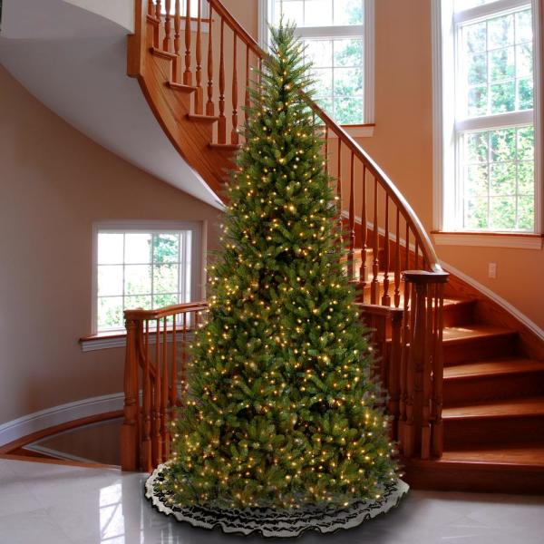 12 ft. Dunhill Fir Slim Artificial Christmas Tree with Clear Lights