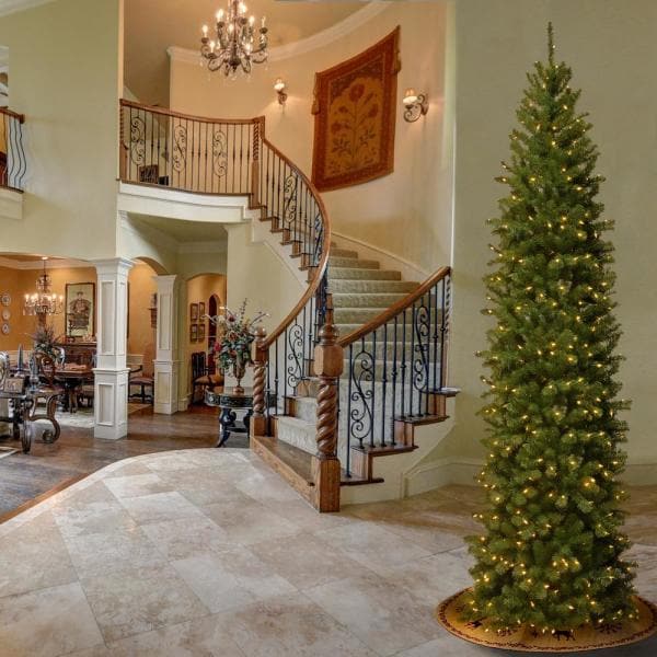 10 ft. North Valley Spruce Slim Artificial Christmas Tree with Clear Lights