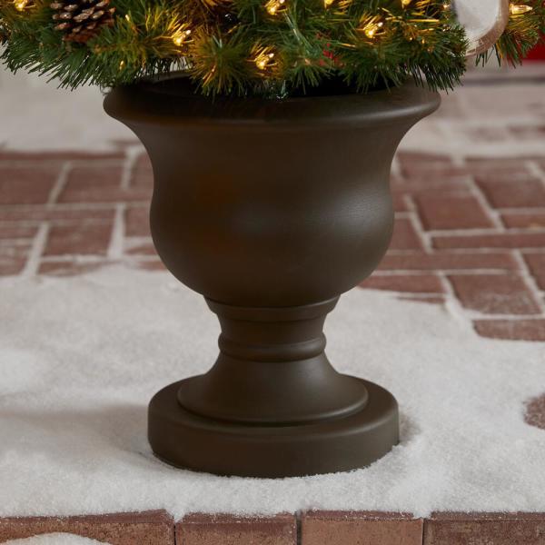 4.5 ft St. Germain Mixed Pine Potted Pre-Lit Artificial Christmas Tree with 70 Warm White Mini Lights