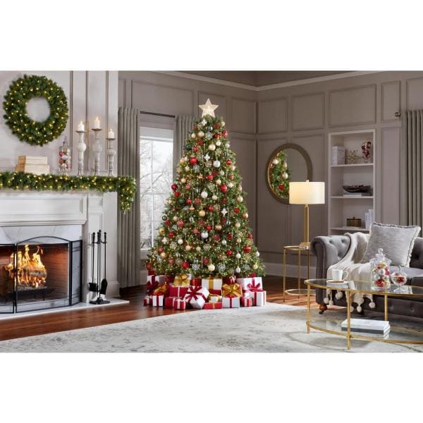 7.5 ft Elegant Grand Fir LED Pre-Lit Artificial Christmas Tree with 2000 Warm White Micro Dot Lights