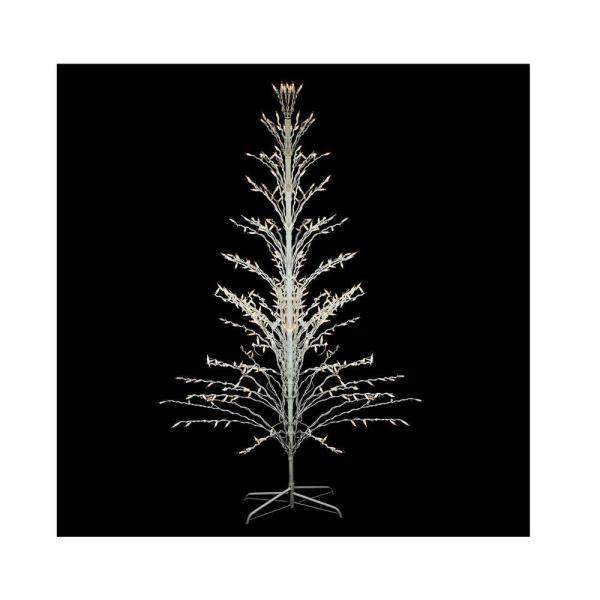6 ft. White Lighted Christmas Cascade Twig Tree Outdoor Yard Art Decoration - Clear Lights