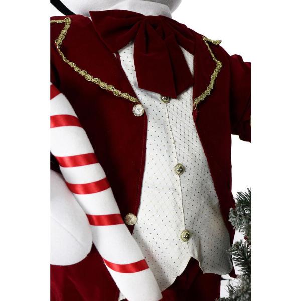 60 in. Christmas Animated Snowman with Flocked Christmas Tree On Base