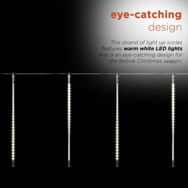 Hanging Icicle Lights with Chasing Warm White LED Lights