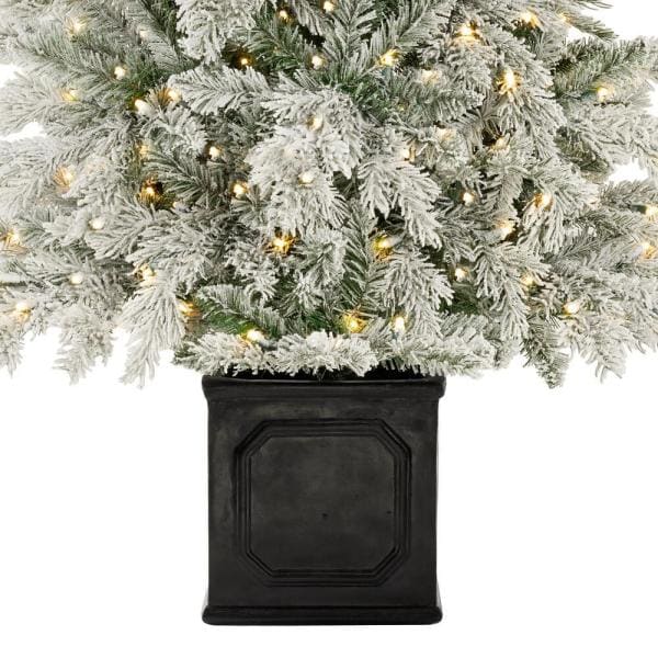 6.5 ft LED Pre-Lit Potted Artificial Christmas Tree with 250 Warm White Lights