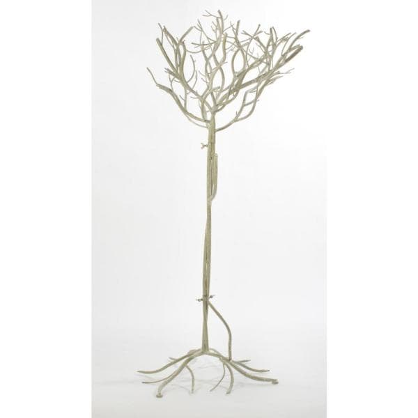 51 in. Cream Metal Christmas Ornament Tree with Hanging Branches