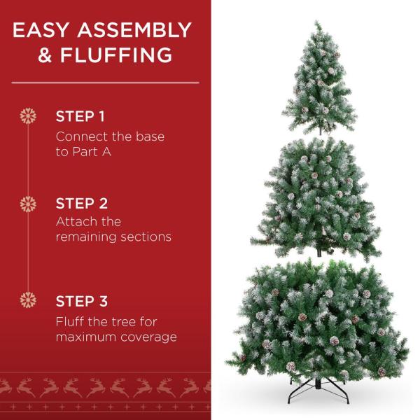 7.5 ft. Pre-Lit Incandescent Flocked Pre-Decorated Artificial Christmas Tree with 550 Warm White Lights
