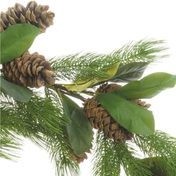 34 in. Wreath Arrangement with Magnolia Leaves and Pine Cones