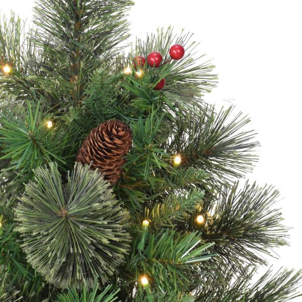 Pre-Lit 2 ft. Table Top Artificial Christmas Tree with 35-Lights in Red Base, Green