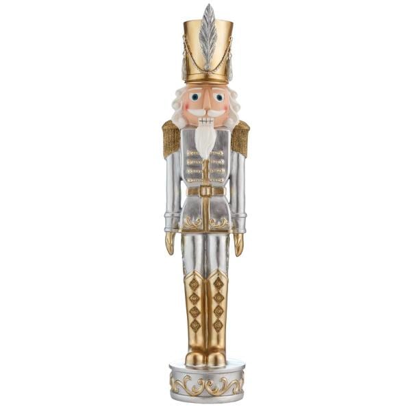 37 in. Gold and Silver Christmas Nutcracker