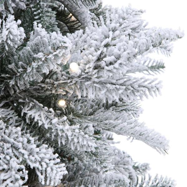 7.5 ft. Mixed Pine LED Pre-Lit Flocked Artificial Christmas Tree with 500 White Dome Lights
