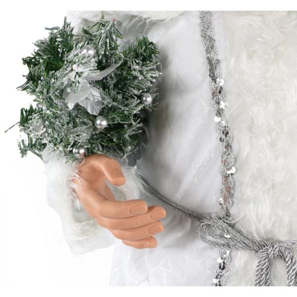 58 in. Christmas Dancing Mrs. Claus in Hooded Cloak with Mini Christmas Tree and Gift