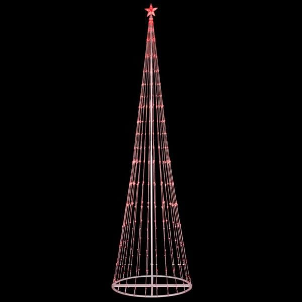 144 in. LED Red Animated Lightshow Cone Tree with 442 Lights and Star