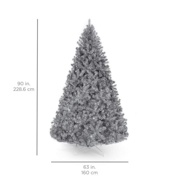 7.5 ft. Silver Unlit Tinsel Artificial Christmas Tree