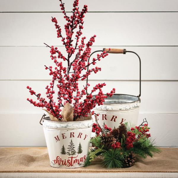 Red Foam Berry Artificial Tree - Set of 2
