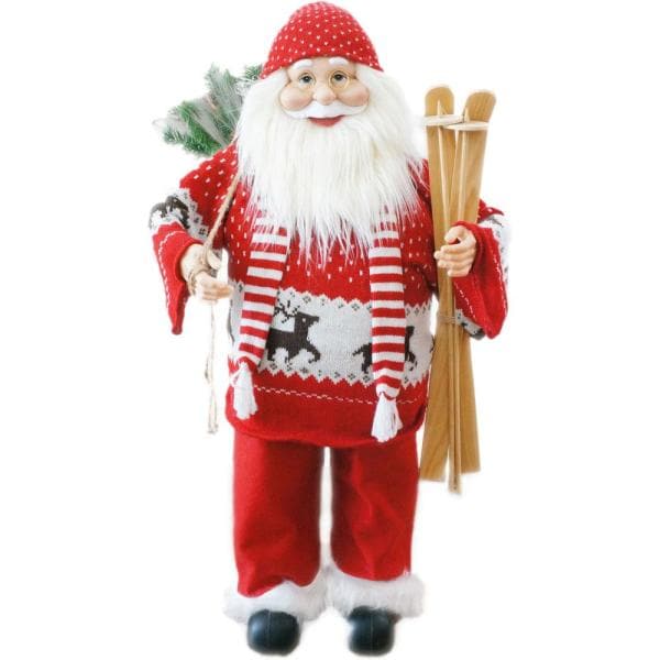 36 in. Christmas Music and Motion Santa with Skis