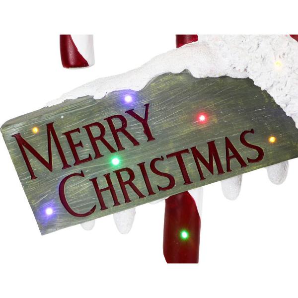 60 in. Christmas Santa Holding Chalkboard Sign with Lights
