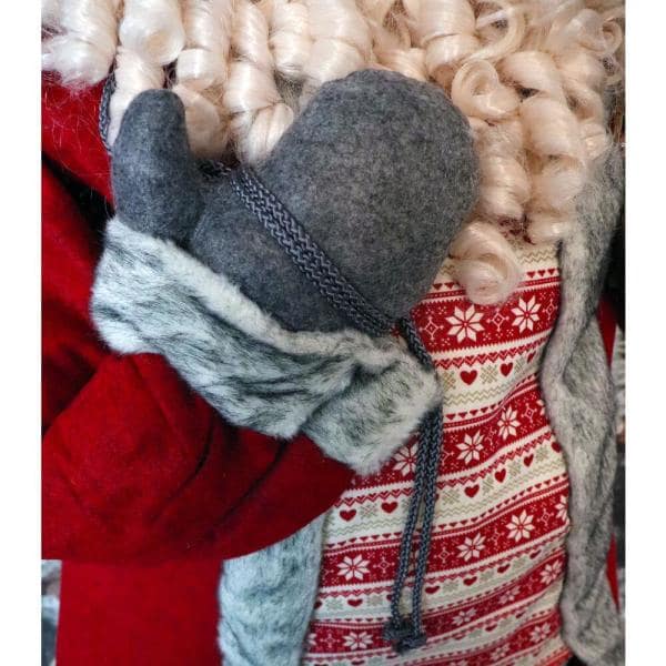 5 ft. Christmas Standing Santa Claus Holding Snowshoes and Wearing a Nordic Sweater