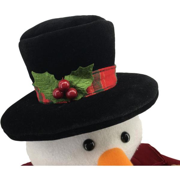 36 in. Christmas Bike-Riding Snowman with Beads and Music