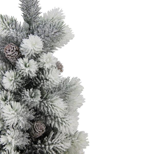 4 ft. Snowy Bristle Pine Entrance Tree with Clear Lights