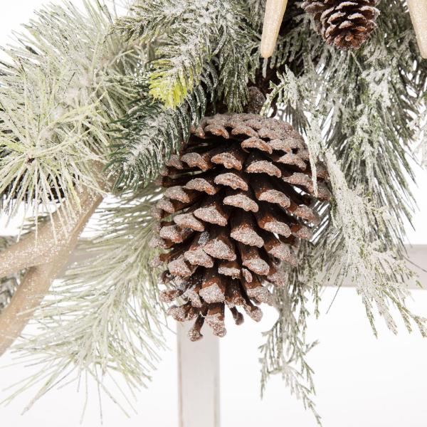 5 ft. Shimmering Frosted Potted Pine Pre-Lit LED Artificial Christmas Tree with 150 Warm White Micro Fairy Lights