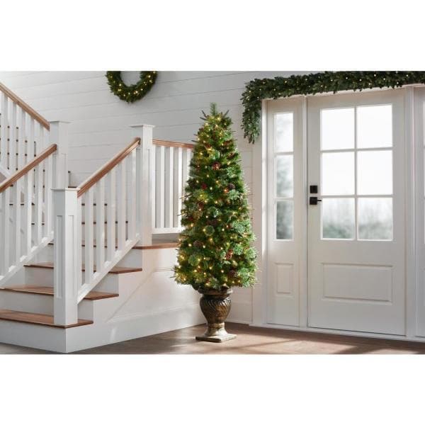 6.5 ft. Paces Hill Pine Potted Pre-Lit Artificial Christmas Tree with 200 Incandescent Clear Lights