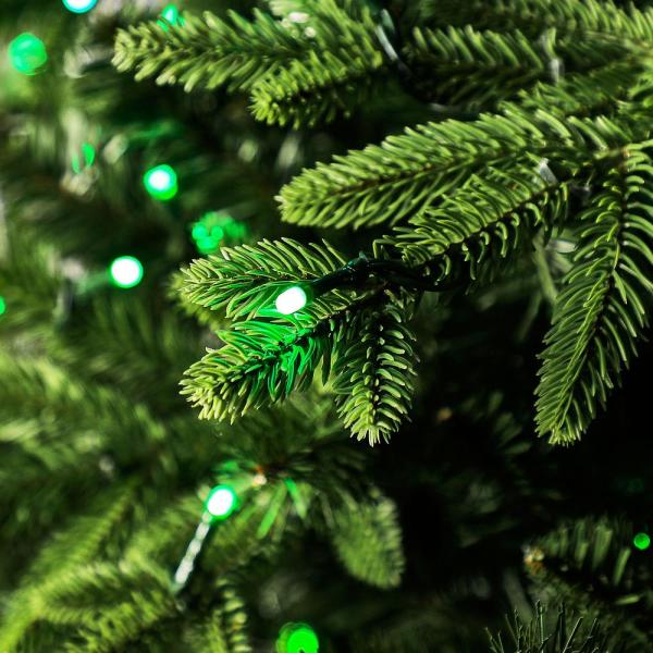 7.5 ft Swiss Mountain Black Spruce Twinkly Rainbow LED Pre-Lit Christmas Tree with 600 RGB LED Technology Dome Lights