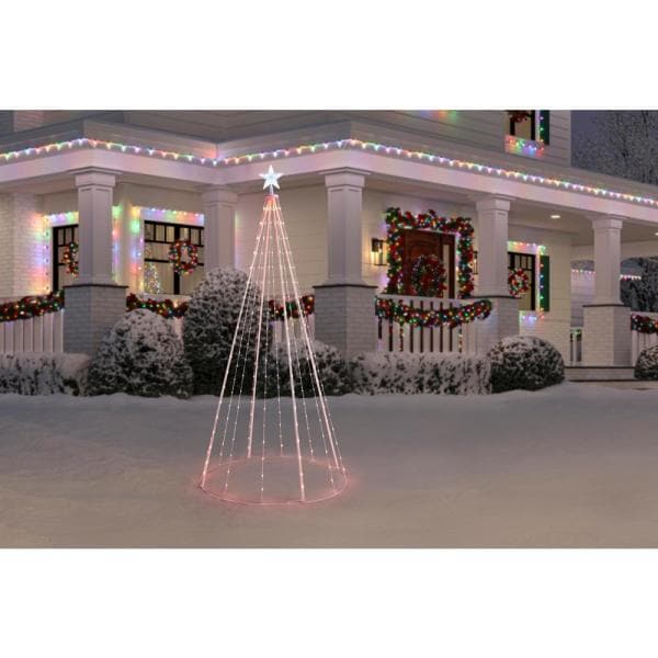 82.6 in 238-Light LED Cone Christmas Tree with RGB Function Lights