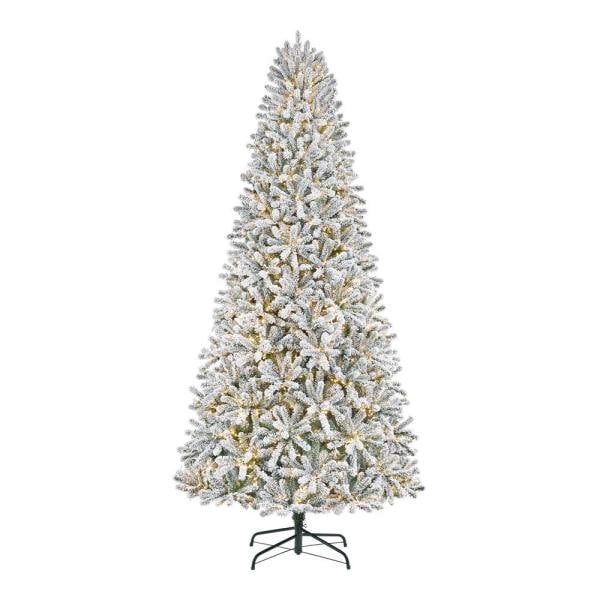 9FT Flocked Fraser Fir LED Pre-Lit Artificial Christmas Tree With 3000 Color Changing Lights and 10-Function