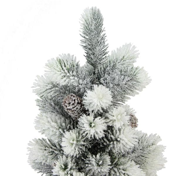 19 in. Unlit Flocked Mini Pine Artificial Christmas Tree in Burlap Base