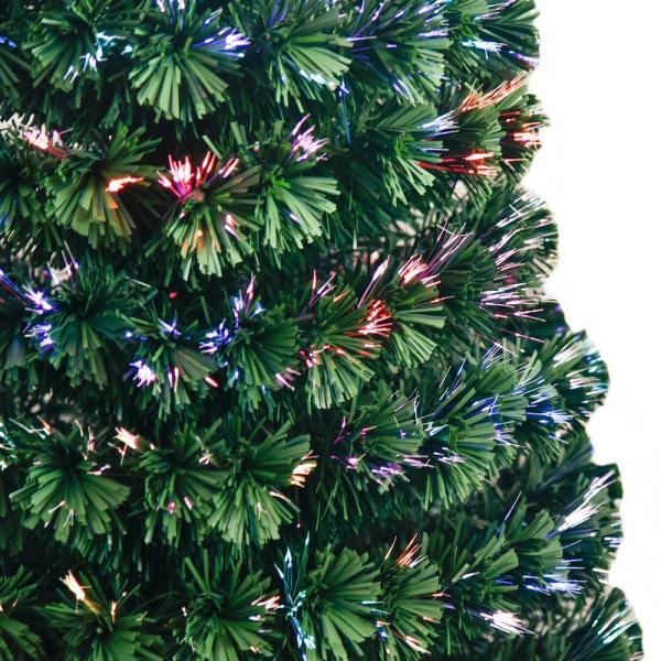 7.5 ft. Multi-Colored Fiber Optic Pre-Lit Artificial Christmas Tree with Lights and Foldable Stand, 370 Tips