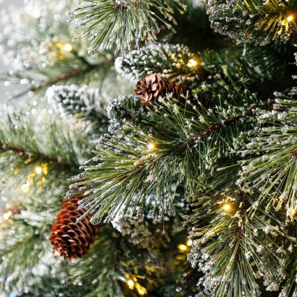 9 ft Sparkling Amelia Pine LED Pre-Lit Artificial Christmas Tree with 600 Warm White Micro Fairy Lights