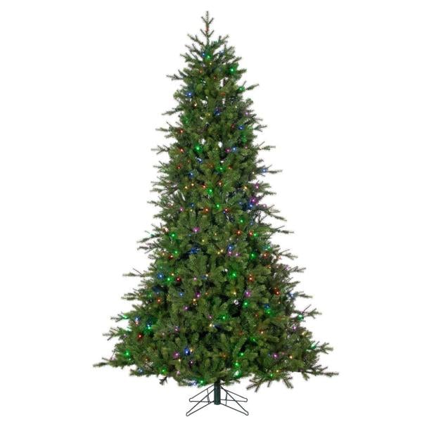 7.5 ft. Artificial RGB LED Natural Cut Coastal Pine Christmas Tree with remote control