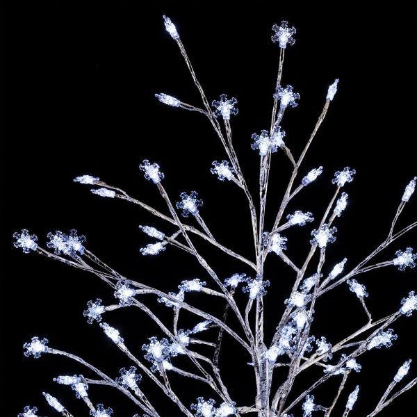 58 in. Tall Frosty Christmas Snowflake Tree with Cool White LED Lights