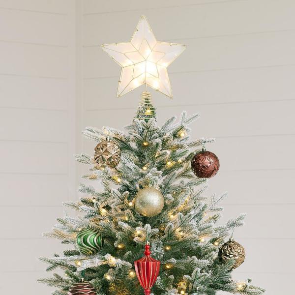 9 ft. Kenwood Frasier Fir Flocked LED Pre-Lit Artificial Christmas Tree with 1200 Warm White Lights