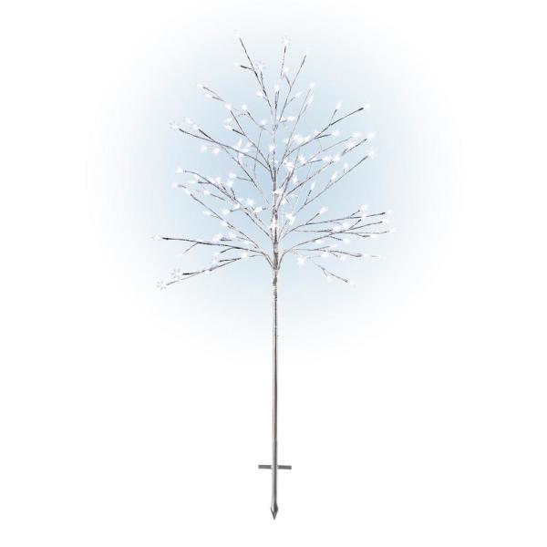58 in. Tall Frosty Christmas Snowflake Tree with Cool White LED Lights