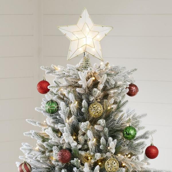 7.5 ft Kenwood Frasier Fir Flocked LED Pre-Lit Artificial Christmas Tree with 1000 Warm White Lights