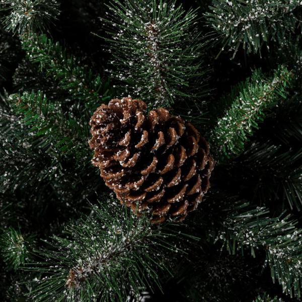 4 ft. Flocked Artificial Christmas Tree with 100 Warm White Light Pinecone and Berries
