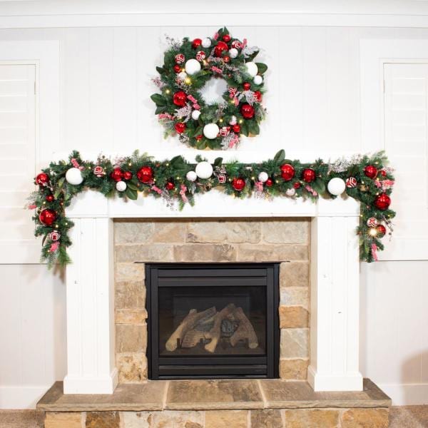 30 in. Pre-Lit LED Nordic Wreath