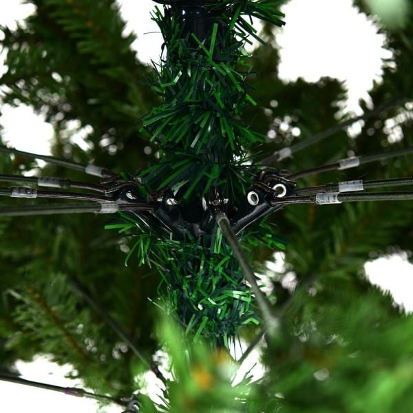 9 ft. Unlit PVC Slim Pencil Artificial Christmas Tree with Solid Metal Legs in Green