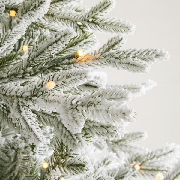 9 ft. Kenwood Frasier Fir Flocked LED Pre-Lit Artificial Christmas Tree with 1200 Warm White Lights